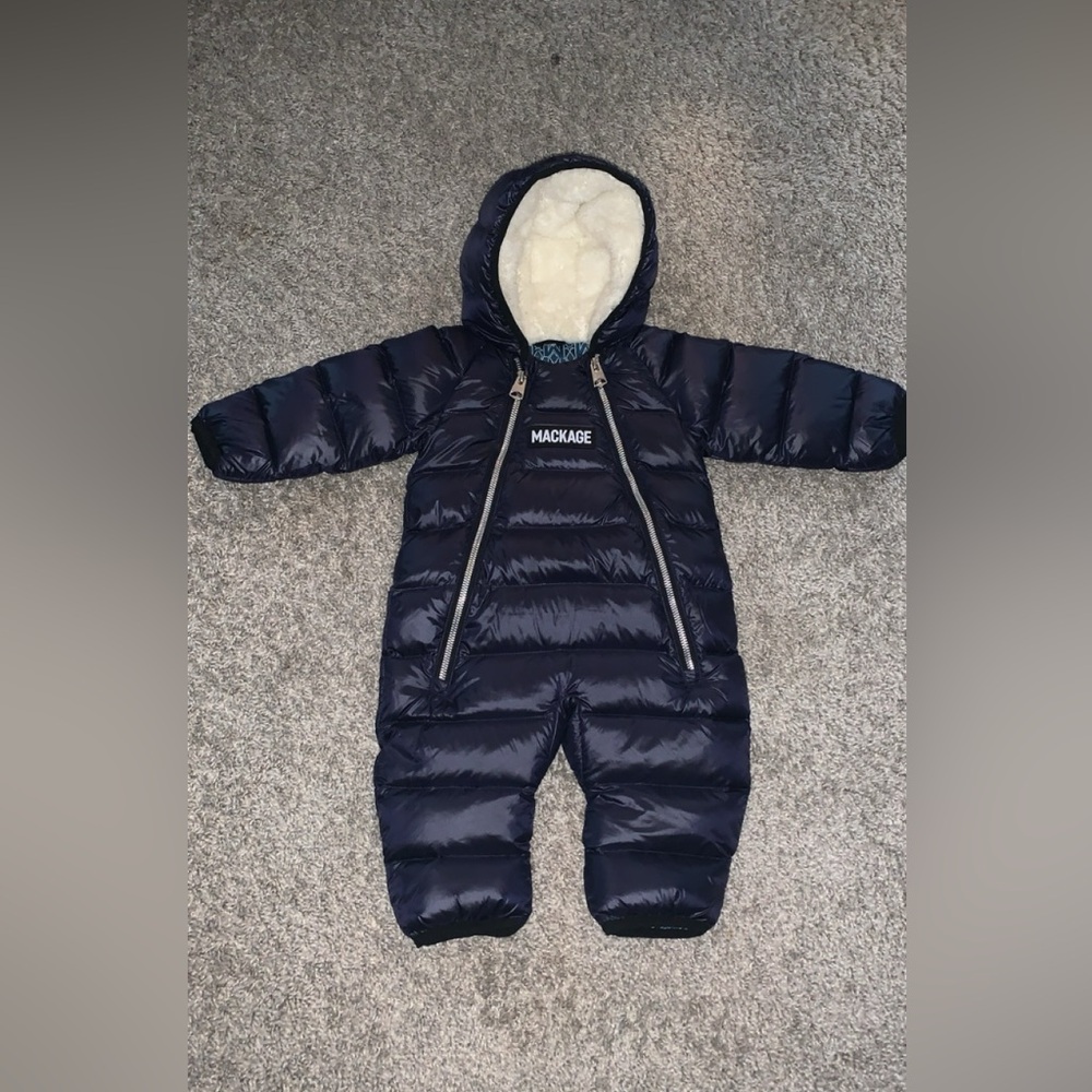 Mackage Navy Blue infant size 3 months winter snow suit Very gently used